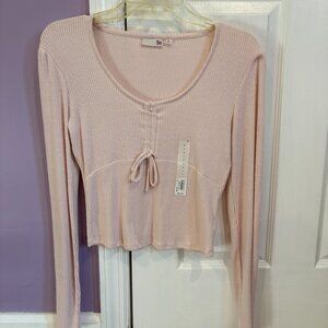 Soft Pink Low Neck Shirt by SO-Size Small-New with Tags